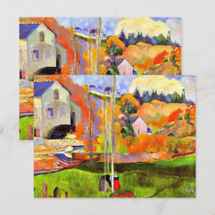 Gauguin - A Breton Landscape-David's Mill, Postcard