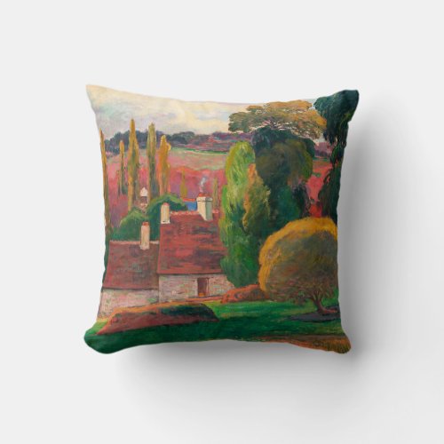 Gauguin _ A Farm in Brittany Throw Pillow