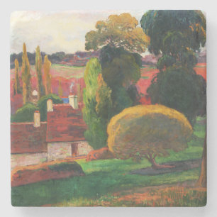 Gauguin A Farm in Brittany Vintage Landscape Art Stone Coaster