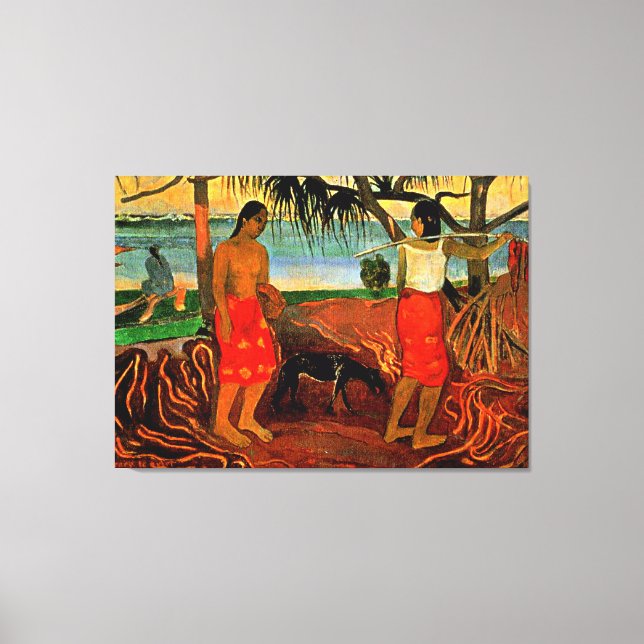 Gauguin - Beneath the Pandanus Tree Canvas Print (Front)