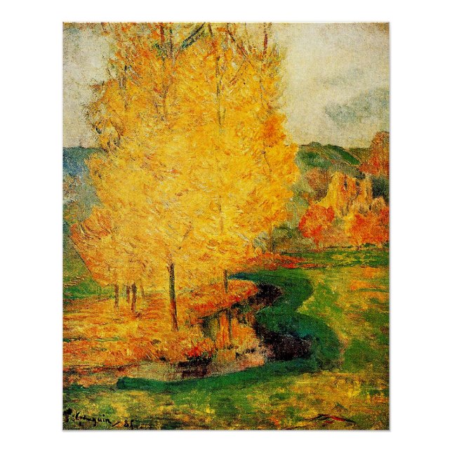 Gauguin - By the Stream, Autumn, Poster (Front)