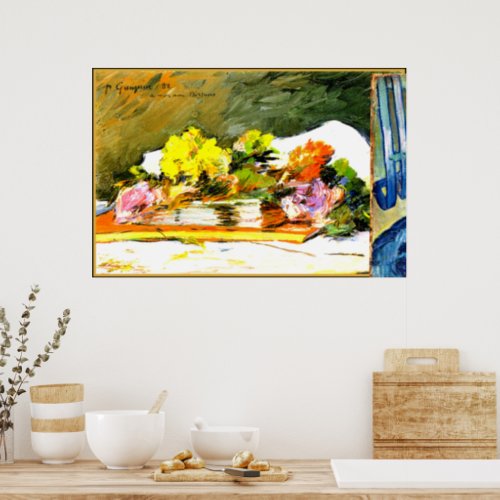 Gauguin _ Flowers and Books Poster
