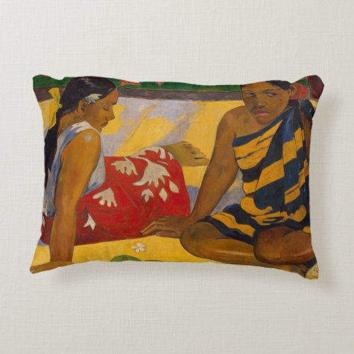 Gauguin French Polynesia Tahiti Women Painting Accent Pillow