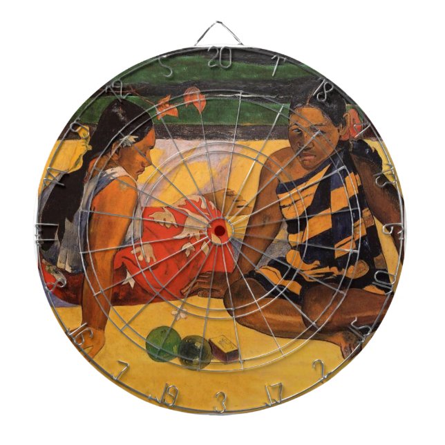Gauguin French Polynesia Tahiti Women Painting Dartboard With Darts (Front)