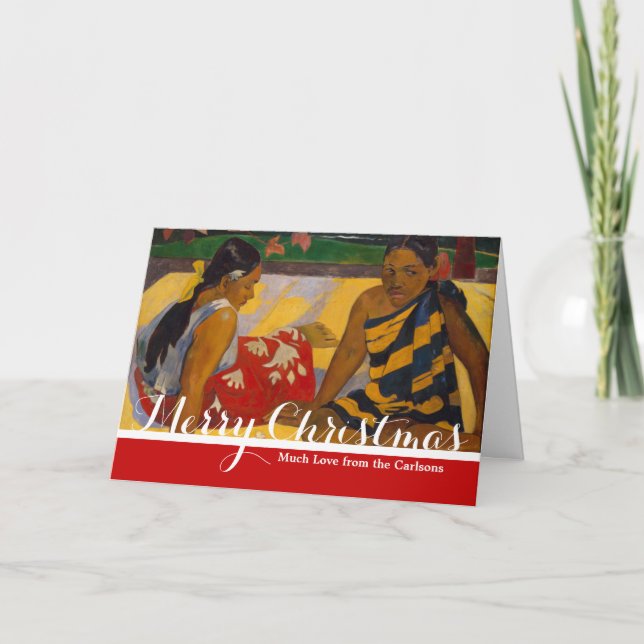 Gauguin French Polynesia Tahiti Women Painting Holiday Card (Front)