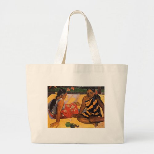 Gauguin French Polynesia Tahiti Women Painting Large Tote Bag