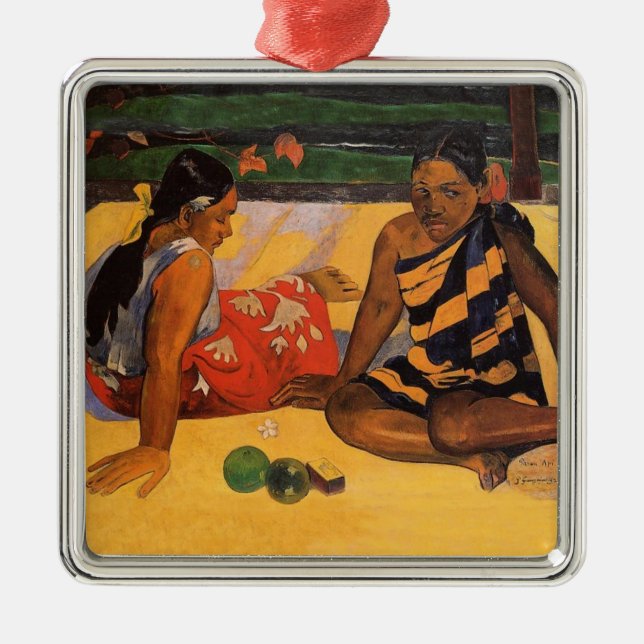 Gauguin French Polynesia Tahiti Women Painting Metal Ornament (Front)