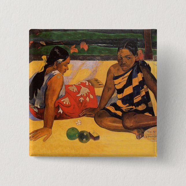 Gauguin French Polynesia Tahiti Women Painting Pinback Button (Front)