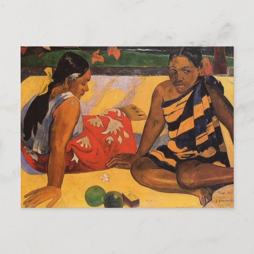 Gauguin French Polynesia Tahiti Women Painting Postcard