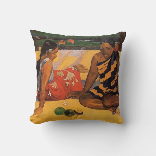Gauguin French Polynesia Tahiti Women Painting Throw Pillow (Front)