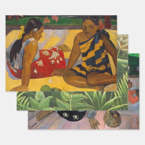 Gauguin French Polynesia Tahiti Women Painting Wrapping Paper Sheets