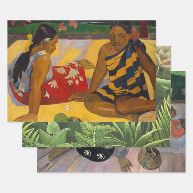 Gauguin French Polynesia Tahiti Women Painting Wrapping Paper Sheets (Set)