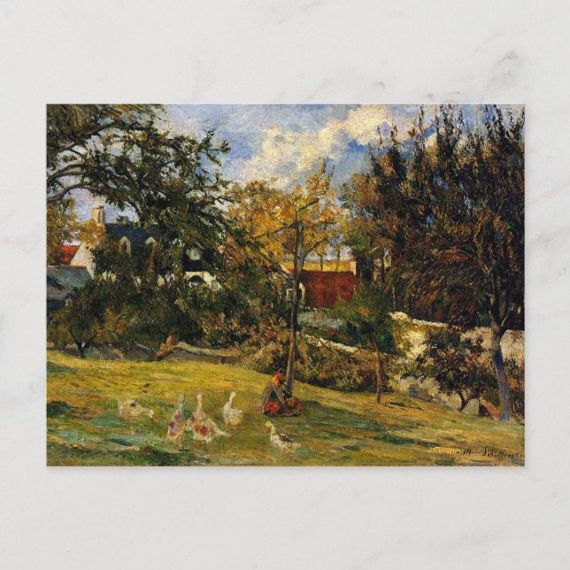 Gauguin - Geese in the Meadow Postcard (Front)