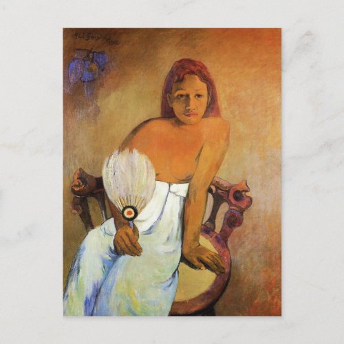 Gauguin Girl With A Fan Postcard