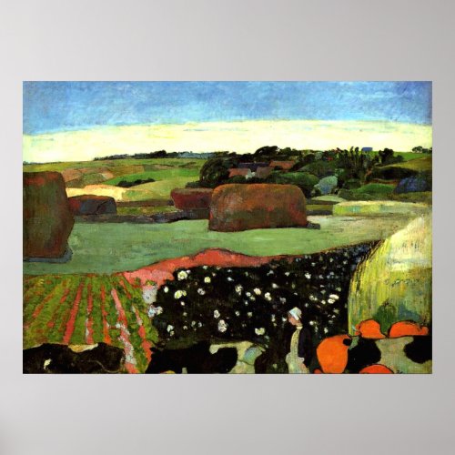 Gauguin _ Haystacks in Brittany Paul Gauguin art Poster