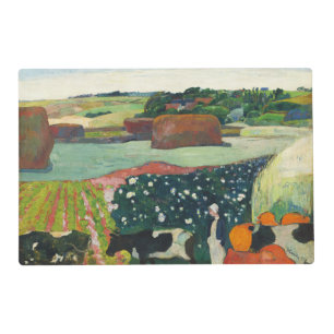 Gauguin Haystacks in Brittany Vintage Art Poster Placemat