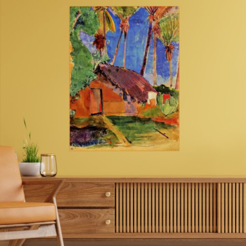 Gauguin _ Hut under the Coconut Palms Poster
