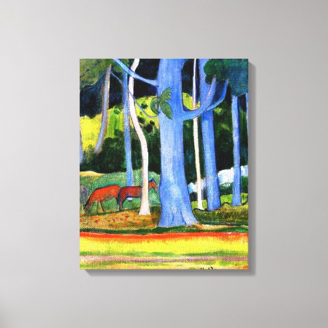Gauguin - Landscape with Blue Tree Trunks Canvas Print (Front)