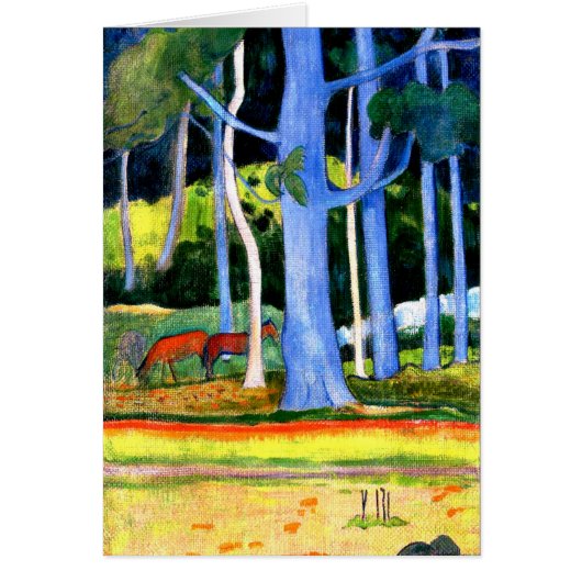 Gauguin - Landscape with Two Blue Tree Trunks Cards (Front)