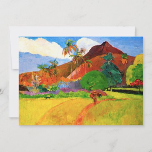Gauguin Mountains in Tahiti Invitations
