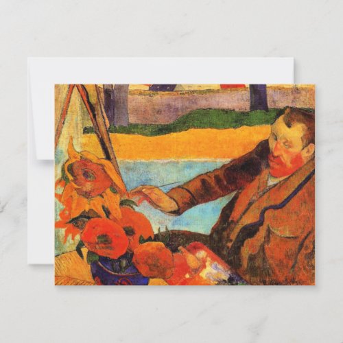 Gauguin painting Van Gogh Painting Sunflowers Card