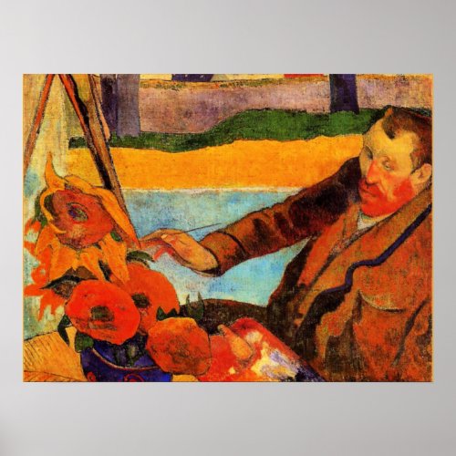 Gauguin painting Van Gogh Painting Sunflowers Poster