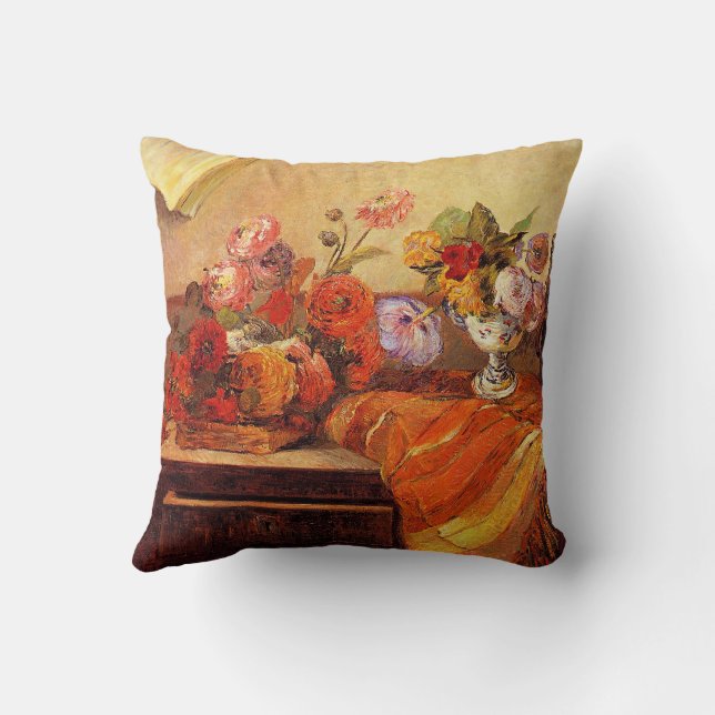 Gauguin - Pots and Bouquets,  Throw Pillow (Back)