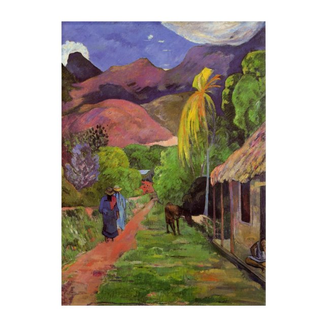 Gauguin - Road in Tahiti Acrylic Print (Front)