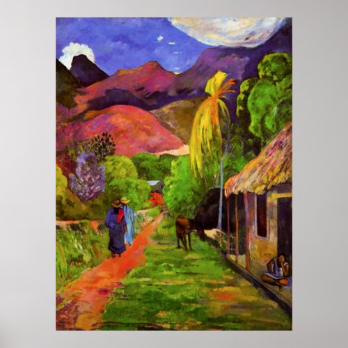 Gauguin Road in Tahiti Poster