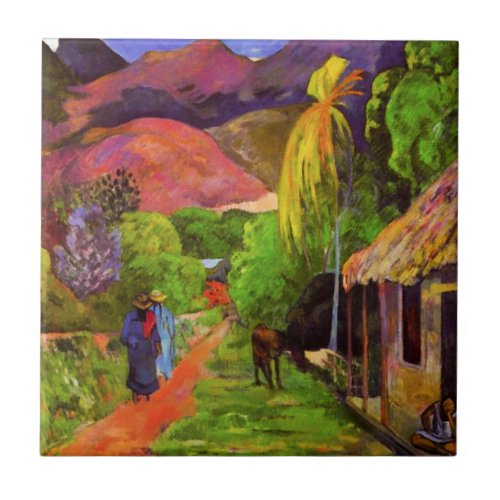 Gauguin Road in Tahiti Tile