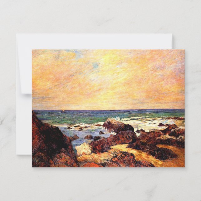 Gauguin - Rocks and Sea, 1886, painting, Card (Front)