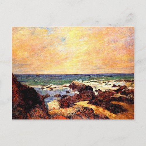 Gauguin _ Rocks and Sea 1886 painting Postcard