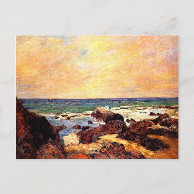 Gauguin - Rocks and Sea, 1886, painting Postcard (Front)
