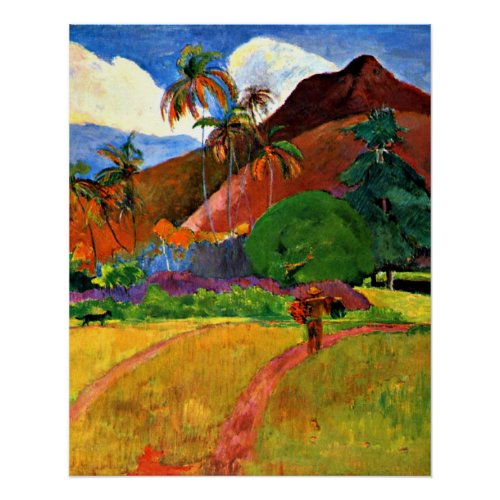 Gauguin _ Tahitian Mountains Poster