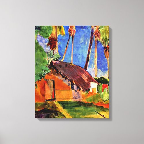 Gauguin _ Thatched Hut under the  Palms Canvas Print