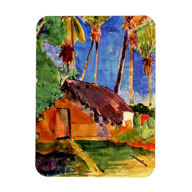 Gauguin - Thatched Hut under the Palms Magnet (Vertical)