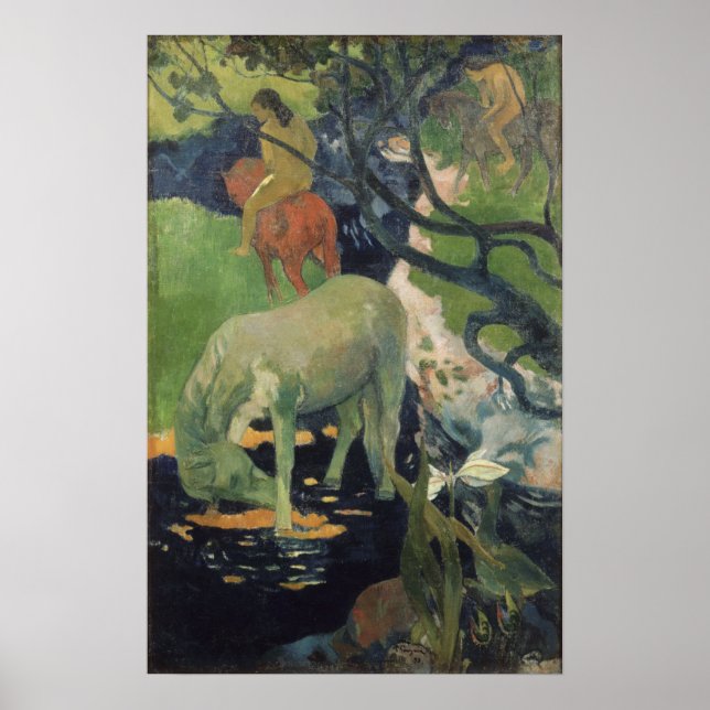 Gauguin - The White Horse 1898 Poster (Front)