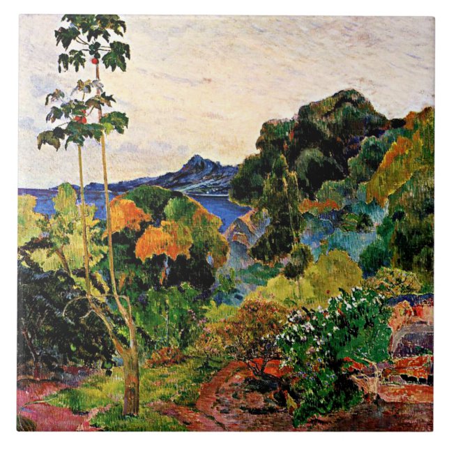 Gauguin - Tropical Vegetation Poster Ceramic Tile (Front)