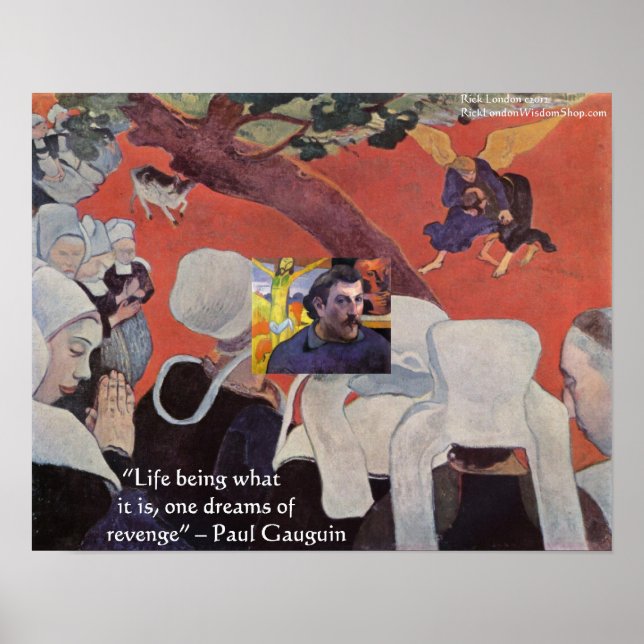 Gauguin Unique After The Sermon Poster With Quote (Front)
