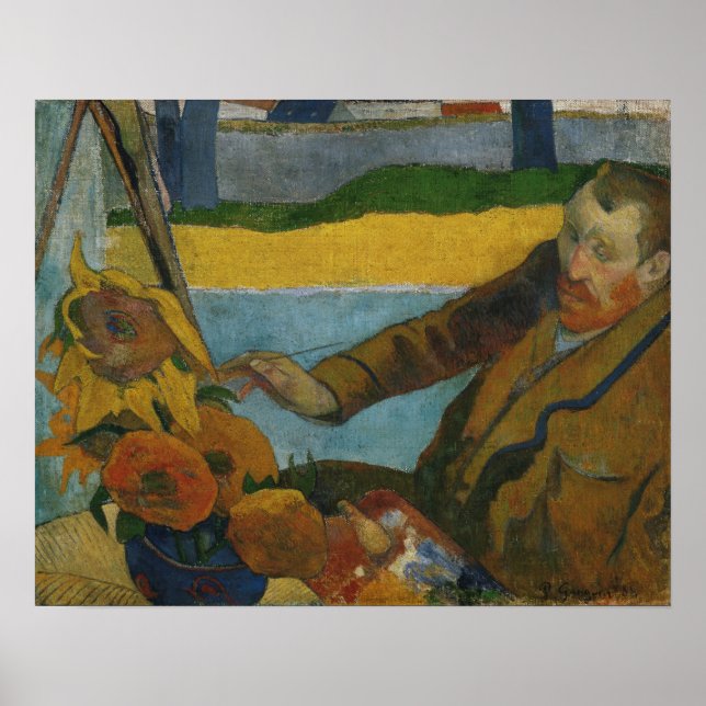 Gauguin - Vincent Van Gogh Painting Sunflowers Poster (Front)