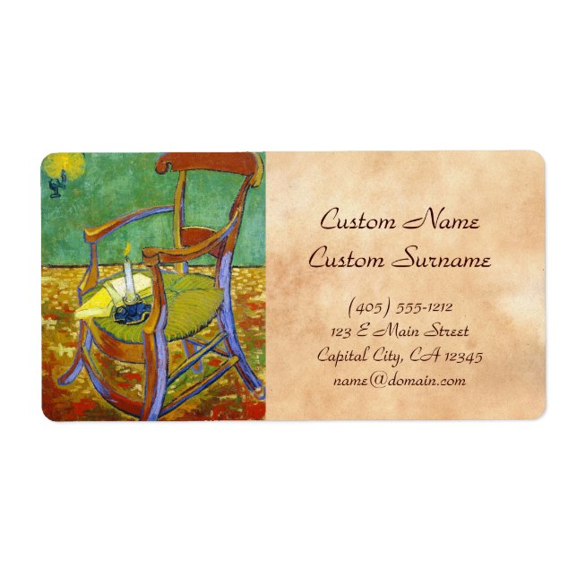 Gauguin's Chair vincent van gogh painting Label (Front)