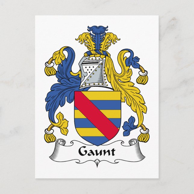 Gaunt Family Crest Postcard (Front)