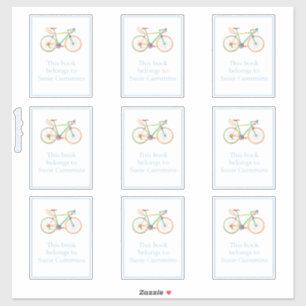 Gaurdian Bike with blue border Bookplate Sticker