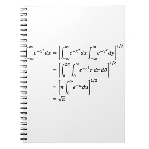 gaussian integral math and science notebook