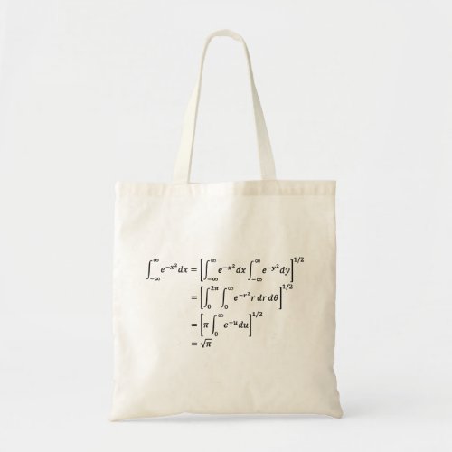 gaussian integral math and science tote bag