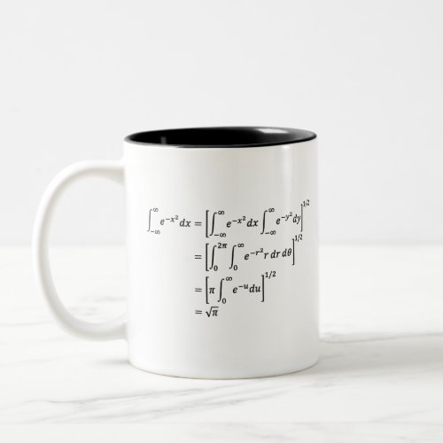 gaussian integral math and science Two_Tone coffee mug