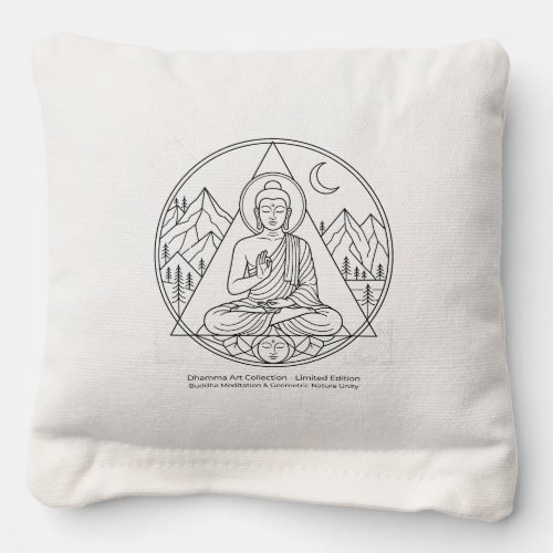 Gautam Buddh Dhamma Meditation Cornhole Bag | Uniq