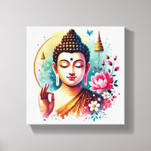Gautam Buddha art work Canvas Print (Front)