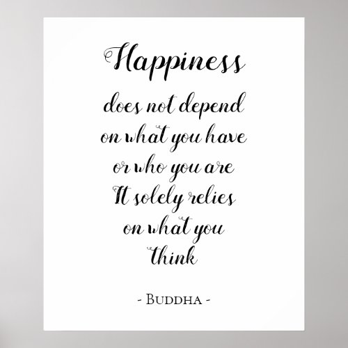 gautam buddha quote about happiness poster