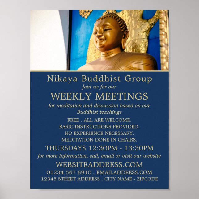Gautama Buddha, Buddhist Group Advertising Poster (Front)